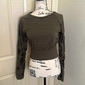 Olive Green Athletic Crop top